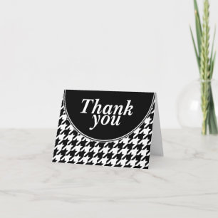 Black Personalised Houndstooth Thank You cards