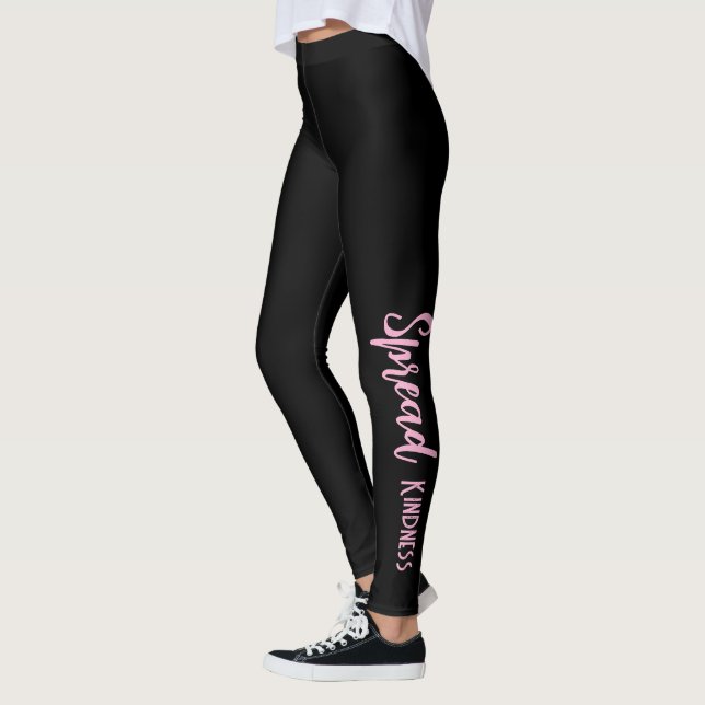 Black Personalised Leggings Spread Kindness (Left)