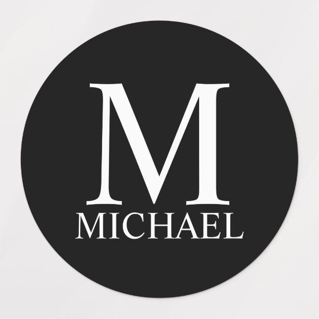Black Personalised Monogram and Name (Design 1)