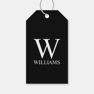 Black Personalised Monogram and Name Gift Tags