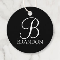 Black Personalised Script Monogram and Name