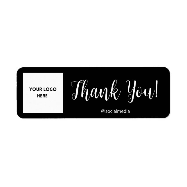 Black Personalised Thank You Label (Front)