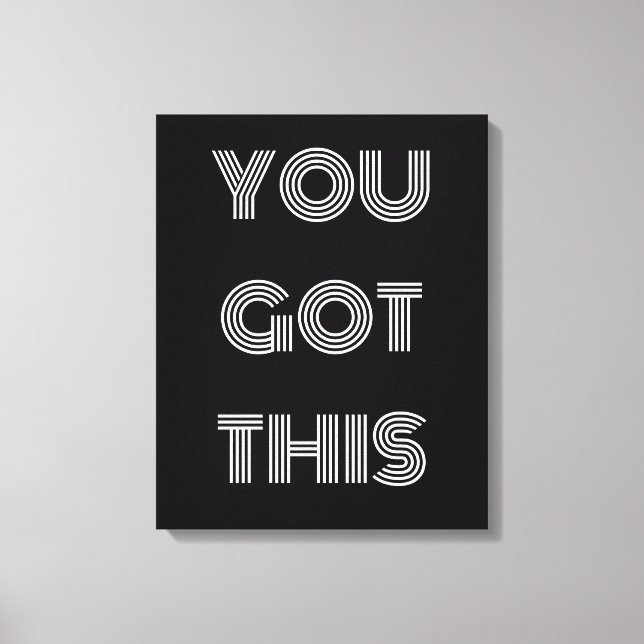 Black Personalised YOU GOT THIS Motivational   Canvas Print (Front)