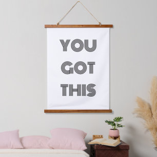 Black Personalised YOU GOT THIS Motivational Post Hanging Tapestry