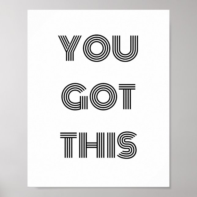Black Personalised YOU GOT THIS Motivational   Poster (Front)