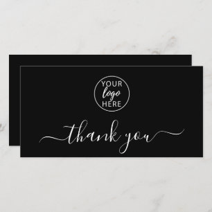 Black Personalized Business Thank You Card