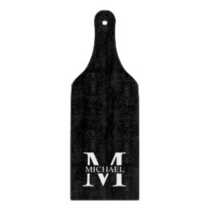 Black Personalized Monogram and Name Cutting Board