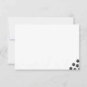 Black Pet Paw Prints  Card
