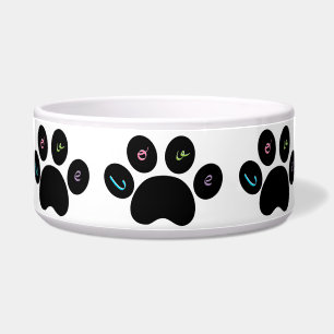 "Black Pet Paw Prints with Love You"- Customisable