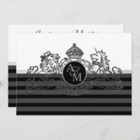 Black Pewter  White Lion Unicorn Emblem Wedding