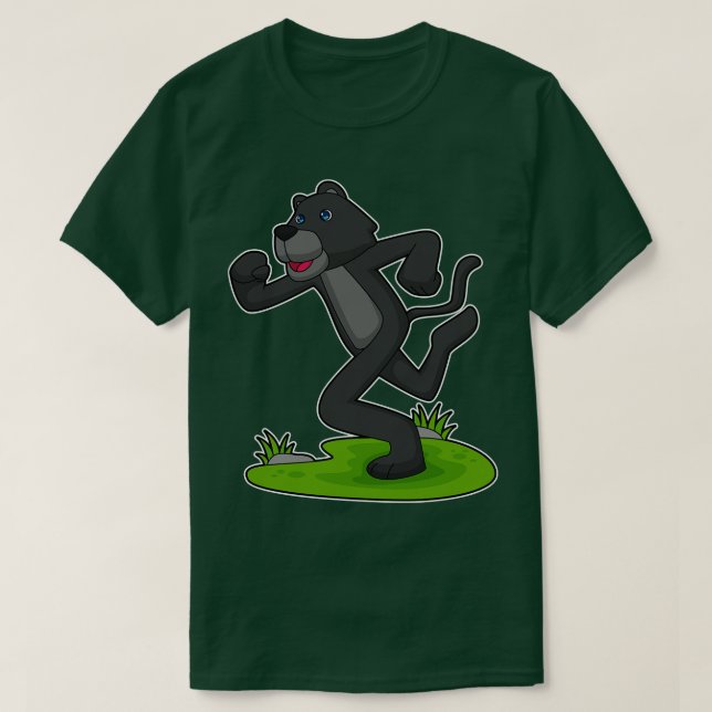 Black Phanter Running Fitness T-Shirt (Design Front)