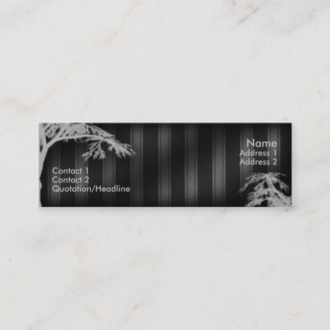 Black Phantom Tree Mini Business Card (Front)