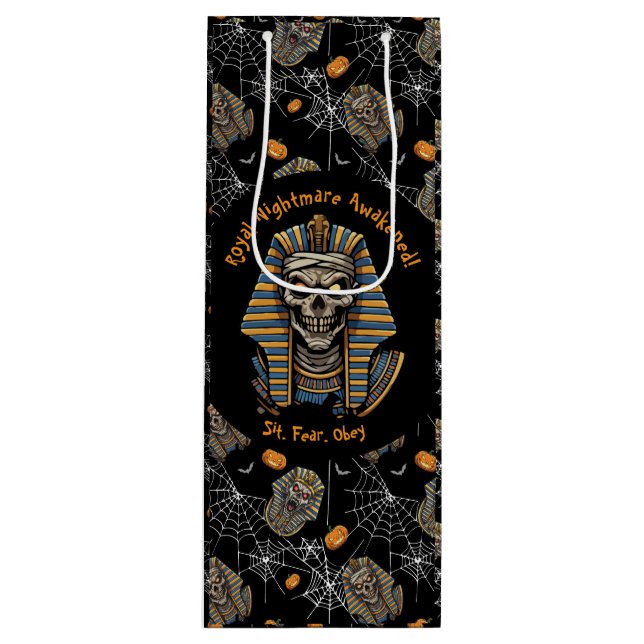 🖤 Black Pharaoh Mummy Gift Bag 🎃👑 (Front)