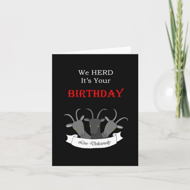 Black Phillip Dark Funny Devil Goat Goth Birthday Card (Front)