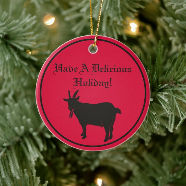 Black Phillip Goat Satanic Ceramic Tree Decoration (Tree)