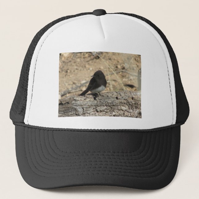 Black Phoebe Custom Photo Trucker Hat (Front)