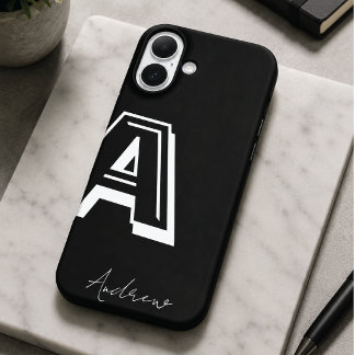 Black phone case - personalised nom