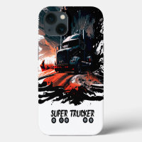 BLack Phone Truck, Trucker gift, Wheels Splash Art