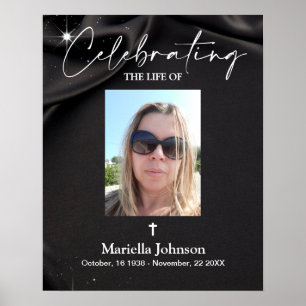 Black Photo Celebrating the life  Funeral Poster