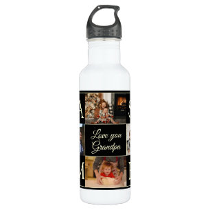Black Photo Collage Love You Grandpa 710 Ml Water Bottle