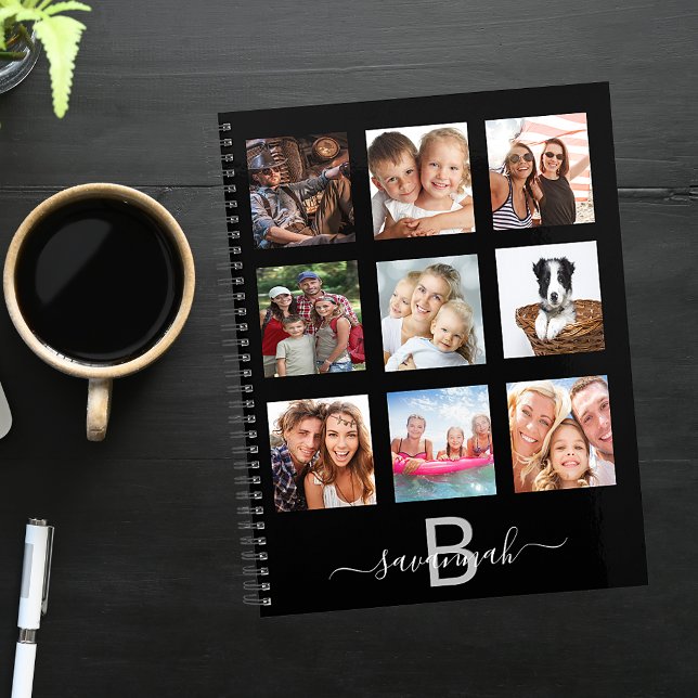 Black photo collage monogram appointment 2026 planner (Creator Uploaded)