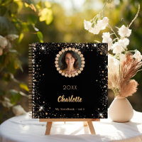 Black photo diamonds gold glitter