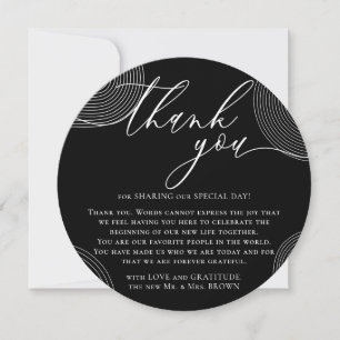 Black Photo Geometric Celebration Thank You Holiday Card