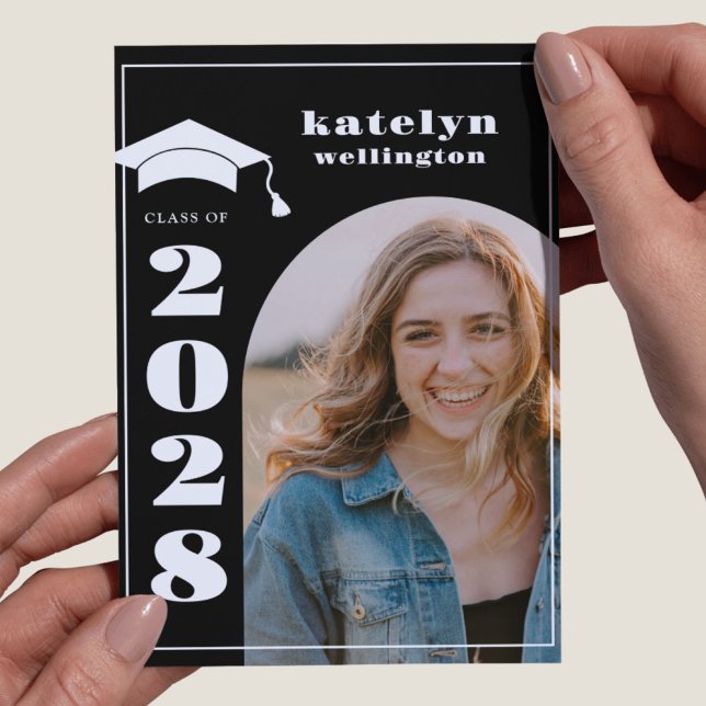 Black Photo Graduation Party Invitation (Creator Uploaded)