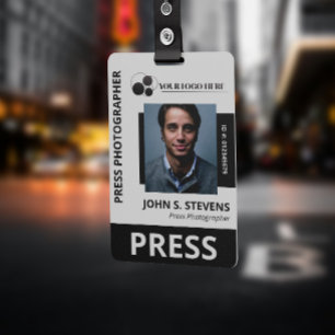 Black Photo & Logo Press ID ID Badge