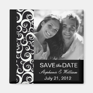 Black Photo Save The Date Magnet