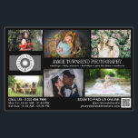 Black Photo Template Professional Photography<br><div class="desc">Black marketing flyer for a professional photographer personalised with your photos, logos, contact information, custom text, and QR code. Promote your photography business with this photo collage flyer personalised with six of your gorgeous photos on one side and a larger photo on the other so you can showcase your work...</div>