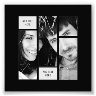 Black Photo Text Template - Transfer To ANY Gift Print