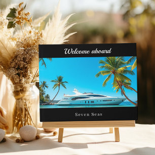 Black photo yacht boat  guest book