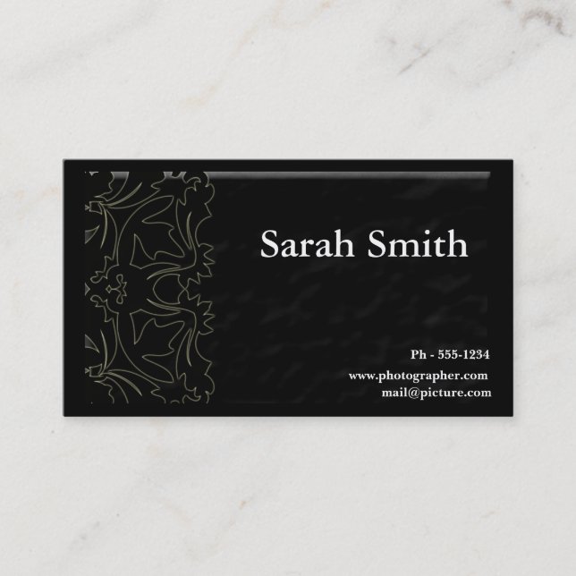 Black Photographer business card (Front)