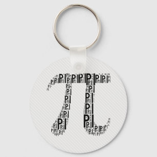 Black Pi Typed Text Symbol   Geek Math Keychains
