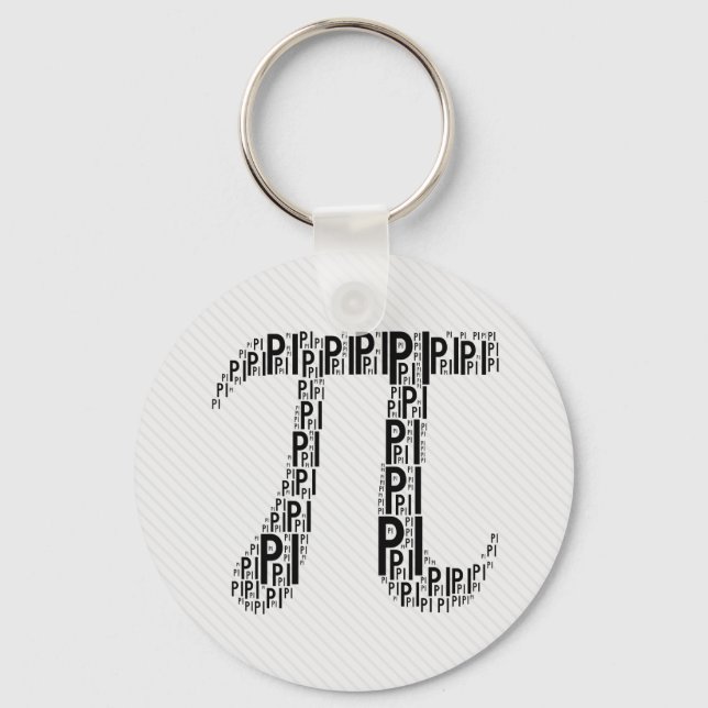 Black Pi Typed Text Symbol | Geek Math Keychains (Front)