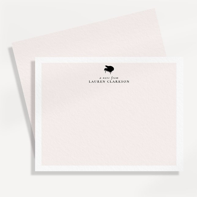 Black Piano Minimalist Music Note Card (Creator Uploaded)