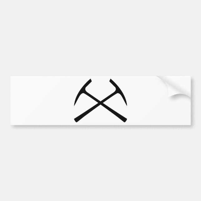 black pickax crossed bumper sticker (Front)