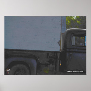 Black Pickup Truck Poster