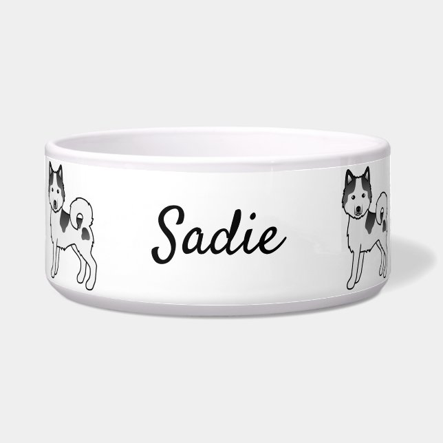 Black Piebald Alaskan Malamute Dogs & Custom Name (Front)