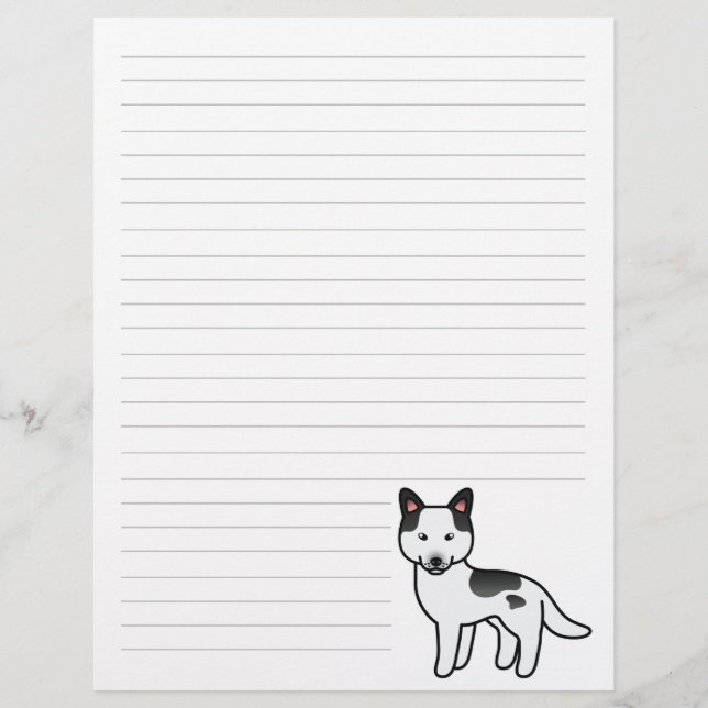 Black Piebald Cartoon Siberian Husky (Front)