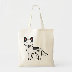Black Piebald Cartoon Siberian Husky Tote Bag