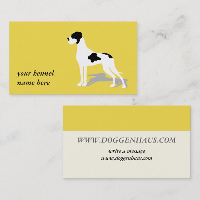 Black Piebald Great Danes Business Card (Front/Back)