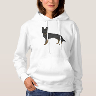 Black Pied German Shepherd Cute Cartoon Dog Hoodie