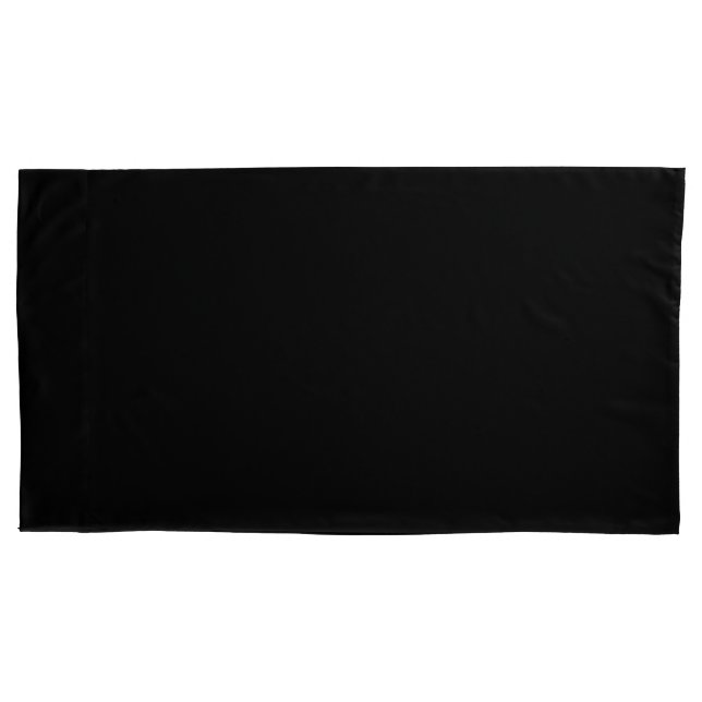 Black Pillow Case Pair, King Size (Front-Left)