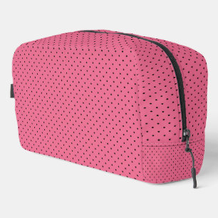 Black Pin Dots On Pink Dopp Kit