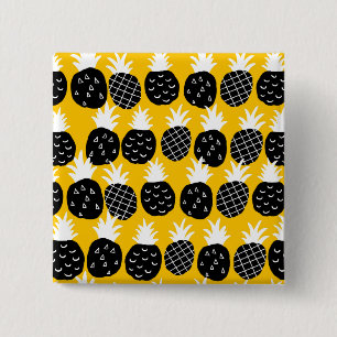 Black pineapples 15 cm square badge