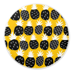 Black pineapples ceramic knob