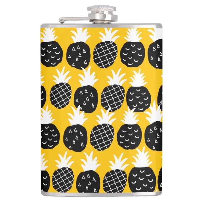 Black pineapples hip flask (Front)