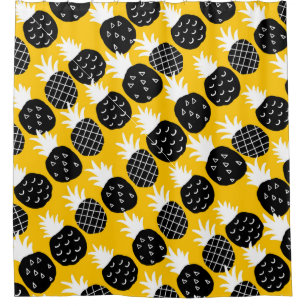Black pineapples shower curtain